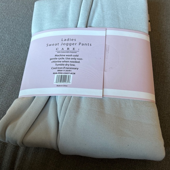 New Mayfair Ladies Sweat Jogger Pants Size:XL in Light Blue-Gray - Picture 3 of 5